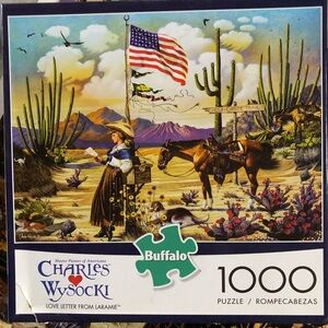 Charles Wysocki “love letter from Laramie” 1000 piece puzzle complete w poster